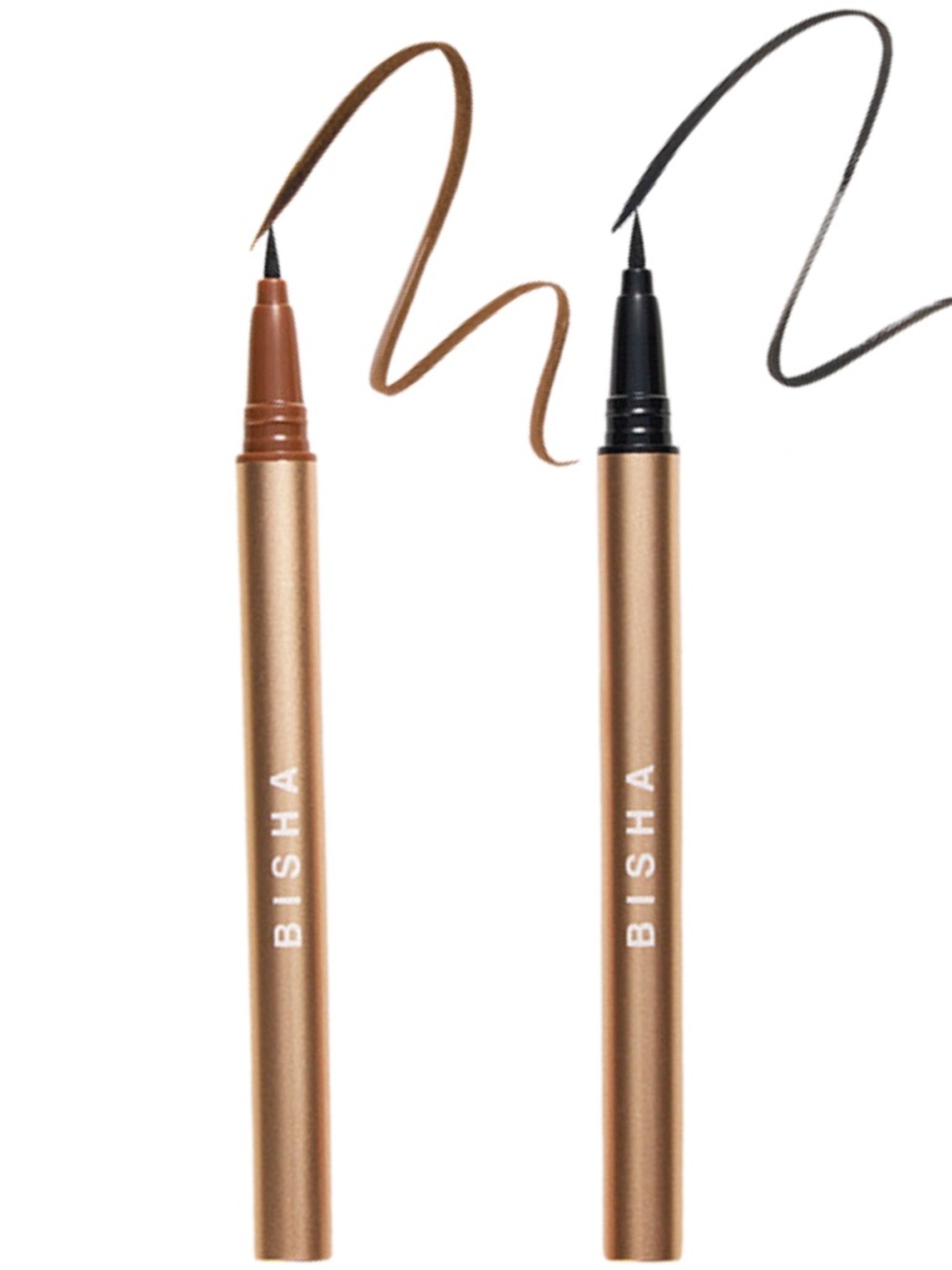 BISHA Essential Eye Designer Duo Set of 2 Liquid Eyeliners Black Brown - Picture 2 of 8